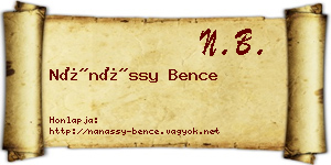 Nánássy Bence névjegykártya