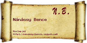Nánássy Bence névjegykártya