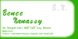 bence nanassy business card